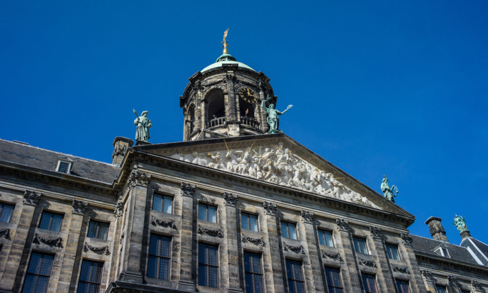 The Royal Palace in Amsterdam. A grand historic building.