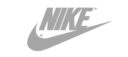 Grey Nike logo on white background